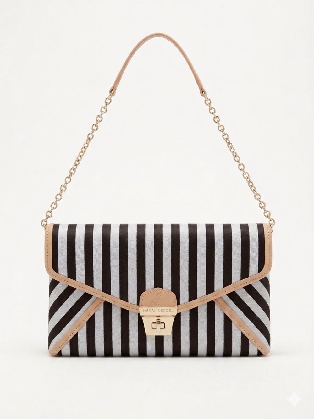 Henri Bendel Centennial Stripe Canvas Shoulder Bag / Clutch